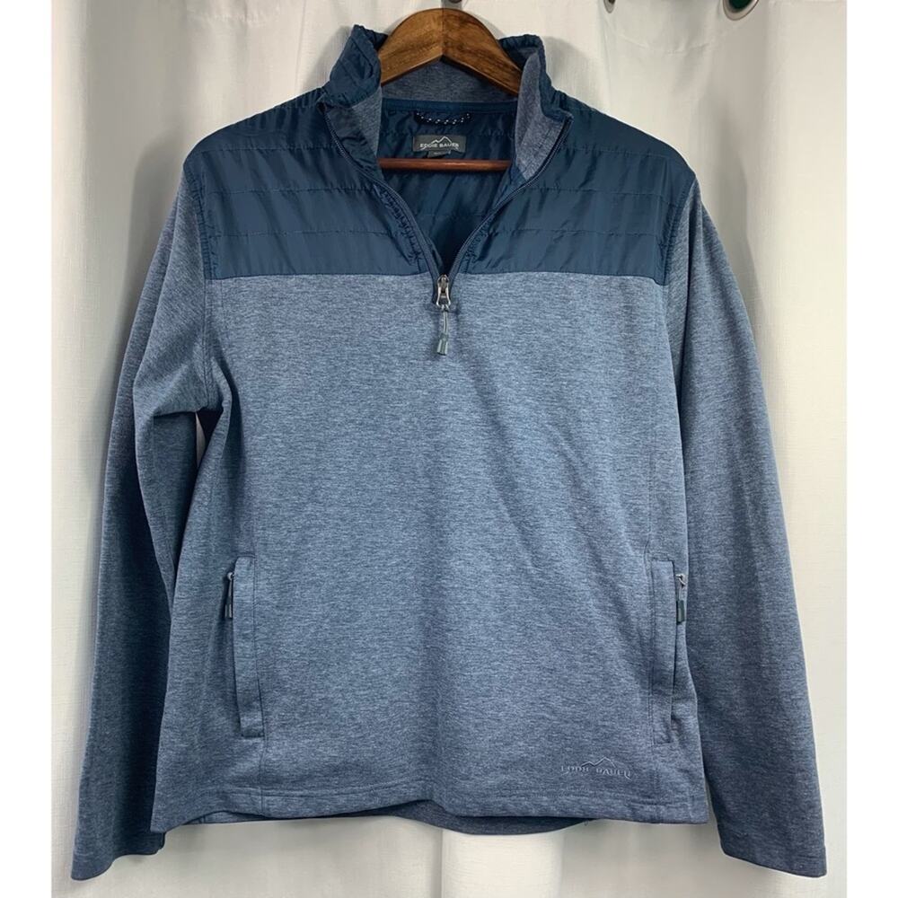 50% OFF Eddie Bauer Pullover Jacket 1/4 Zip Blue 2 Pocket